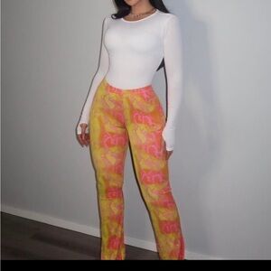 Naked Wardrobe Snakeprint flare pants